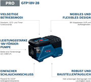 Bomba de trasvase a batería Bosch PRO 18V System GTP18V-28 (sin batería)