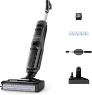 Aspirador escoba friegasuelos inalámbrico Rowenta X-Clean 4, aspiración y fregado potente, inteligente, 50 min de autonomía, autolimpieza GZ5037WO, negro