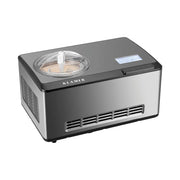Máquina para hacer helados 2 en 1 con compresor, 2 L, 180 W, acero inoxidable, función de refrigeración y calentamiento, máquina para hacer yogur y helado