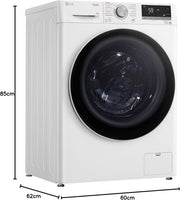 LG F4WV7080, Clase A, lavadora de carga frontal 8 kg, 1400 rpm, AI Direct Drive, Wi-Fi, limpieza profunda con vapor, gran capacidad, TRIPLE A, puerta exterior de cristal templado, 62 x 60 x 85 cm, blanco
