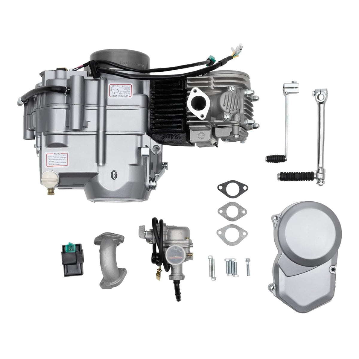 Motor de 4 tiempos CRF50 125CC para Dirt Bike Pitbike, motor monocilíndrico con refrigeración por aire y embrague manual para motocicletas Dirt Bike con arranque a pedal (Kick Start).