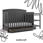 Cuna convertible 5 en 1 con cambiador y cajón Storkcraft Steveston