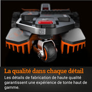 WORX LANDROID VISION WR216E.1, Robot cortacésped inalámbrico sin cable perimetral 1600 m² Sup. máx 1700 m², instalación en 30 min, cámara 4K + IA adaptativa, evita todos los obstáculos, corte de bordes, multizona