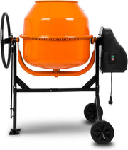 EBERTH 160L Hormigonera eléctrica móvil, motor de 650W, bastidor, tambor y corona dentada de acero, volante bloqueable, placa base ancha, hormigonera profesional, tambor orientable, manejo sencillo