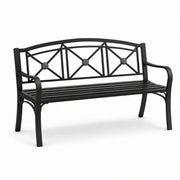 Banco de jardín de metal negro 128 cm