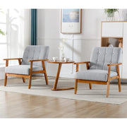 Juego de 2 sillas decorativas de estilo moderno de mediados de siglo con mesa auxiliar