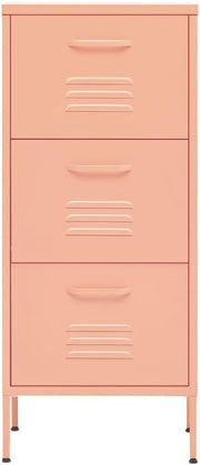 vidaXL Aparador Armario de almacenamiento Cómoda Alacena Armario de acero Estante Armario multiusos Librería Armario de pie Rosa 42,5x35x101,5 cm Acero
