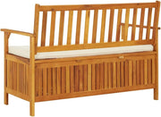 vidaXL Banco de Almacenamiento de Jardín Asiento Baúl Madera Maciza de Acacia