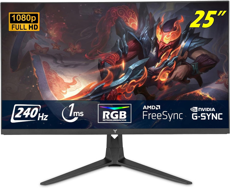 Monitor Gaming Plano YEYIAN Avance 25" FHD | 1920x1080 | Panel LED VA | Efectos RGB | Ángulo de visión 178° | Contraste 3000:1 | 240 Hz | Formato 16:9 | 16,7 millones de colores | Tiempo de respuesta 1 ms |