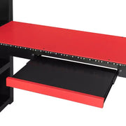 Cama tipo loft para juegos Luxystar Modern con escritorio iluminado, bandeja para teclado, tablero perforado y estantería de almacenamiento