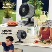 Ventilador Shark FlexBreeze silencioso, ventilador híbrido con y sin cable, portátil, para interiores y exteriores, resistente a los rayos UV y al agua, ultra potente, ultra silencioso, blanco FA220EU