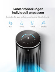 Enfriador de aire PELONIS con refrigeración por agua, aire acondicionado portátil, ventilador de 5L con refrigeración por agua, humidificador de aire con mando a distancia, 355m³/h, aire acondicionado sin tubo de escape