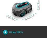 Robot cortacésped Gardena smart SILENO Free Set 750 m², inalámbrico, para céspedes de hasta 750 m², inteligencia LONA, sin cable perimetral, funcionamiento silencioso, cortacésped inteligente con control por app (19924-47)