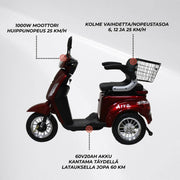 Scooter eléctrico para personas mayores Arvo P300 Rojo