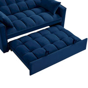 Sofá Cama Biplaza 4 en 1 con Apoyabrazos y Bolsillos de Almacenamiento, Sofá Cama Extraíble Tapizado Multifunción con Respaldo Ajustable