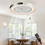 Ventilador de techo con iluminación y mando a distancia, regulable, lámpara de techo con ventilador y APP, silencioso, con temporizador - 6 velocidades, modo verano e invierno (blanco y negro)
