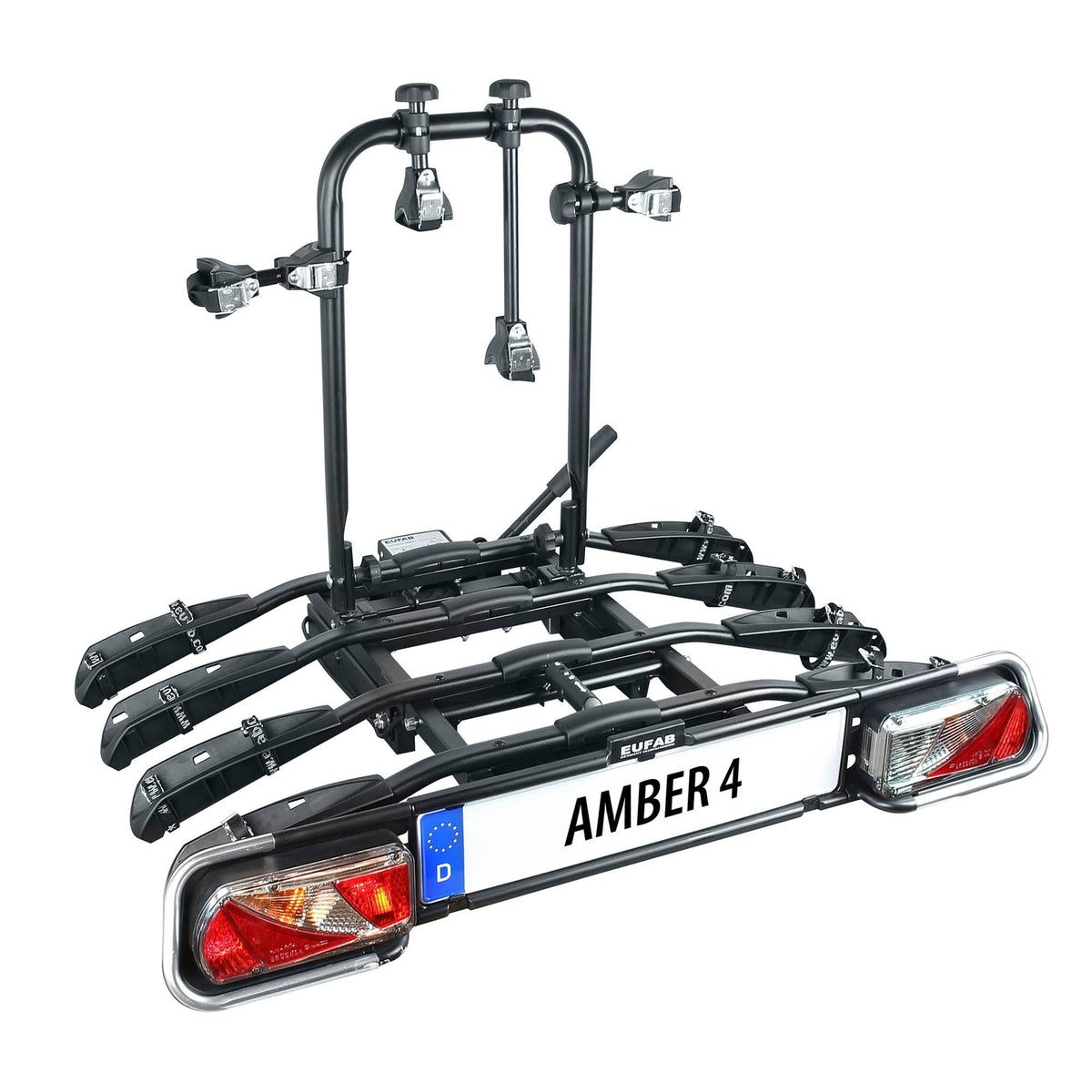 Portabicicletas de plataforma para bola de remolque Eufab Amber para 4 bicicletas