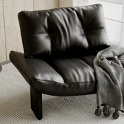 Sillón decorativo de chenilla sin brazos, tapizado, negro contemporáneo