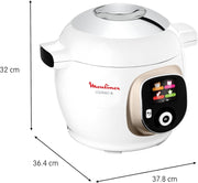 Moulinex, Cookeo Multicocina inteligente 6L, 150 recetas integradas, Cocción sin supervisión, Pantalla intuitiva, Guía de cocción, Aplicación MyMoulinex, 1600W, Blanco, 15 años de reparabilidad, CE85CA10