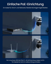 Cámara de seguridad PoE para exteriores Reolink de 3 lentes, OMVI 3i PoE, 10MP 180°, 4K PT con seguimiento automático, búsqueda por IA, perímetro, color e infrarrojos, 24/7