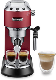 De'Longhi Dedica Style EC 685.M – Cafetera espresso de bomba tradicional, con espumador de leche profesional, solo 15 cm de ancho, para café molido o monodosis ESE, depósito de 1 l, plata