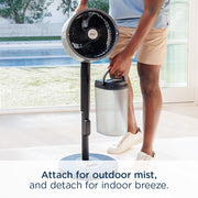 Ventilador nebulizador Shark FlexBreeze Pro – Interior y exterior, nebulización integrada, base de sobremesa, con o sin cable, hasta 24 horas de batería, oscilante, color antracita, FA302 (versión 2025)