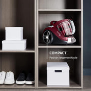 Aspirador sin bolsa Rowenta Compact Power XXL, motor de bajo consumo de 900 W máx., alto nivel de filtración, depósito de polvo XXL de 2,5 L, compacto RO4B23EA, color burdeos