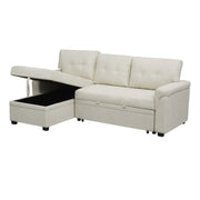 Sofá seccional reversible convertible con cama extraíble, chaise longue con almacenamiento oculto y patas duraderas