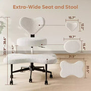 Silla de oficina ergonómica con diseño cruzado Pinmoco, silla de meditación con altura ajustable, giro de 360°, soporte lumbar, silla de trabajo y de oficina, silla para TDAH