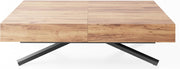 WFL GROUP Mesa de centro elevable y extensible Cavetta X - Mesa de salón, mesa de comedor, mesa multifunción 120-200/80/27-76 cm, roble Craft