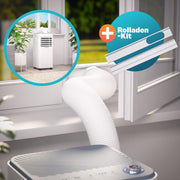 Aire acondicionado portátil Monzana® MZKA2000, manguera de escape, 7000 BTU, 3 en 1, 750 W, temporizador 24 h, 25 m², mando a distancia, deshumidificador, kit de sellado para ventanas, climatizador