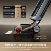DREAME H15 Pro, aspirador friegasuelos con calor, limpieza de suelos a 85°C, brazo robótico con IA GapFree, sensor RGB inteligente, 22 000 Pa, sin enredos, lavado de cepillo a 100°C, secado en 5 min a 90°C, control por app
