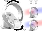 Ventilador sin aspas Sichler Haushaltsgeräte: Ventilador de mesa de 360° sin aspas y calefactor, oscilación, hasta 1100 W (ventilador con función de calefacción, sin hojas, mini)