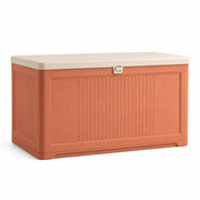 Arcón de jardín de polipropileno 120x50x60 cm naranja beige