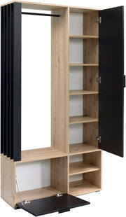 Set de recibidor Mirjan24 Raldento con espejo, perchero, zapatero y compartimentos, perchero de pared, mueble de entrada, recibidor compacto (color cachemir)