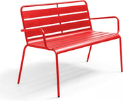 Banco de jardín de metal Oviala, rojo – Palavas