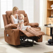 Sillón reclinable elevador eléctrico, reclinables eléctricos para ancianos con calor y masaje, asistencia para levantarse con portavasos, bolsillo lateral, para sala de estar
