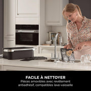 Freidora de aire NINJA Foodi FlexDrawer, zona dual con divisor extraíble, cajón grande de 10,4 L, 7 en 1, zona doble, sin aceite, piezas antiadherentes aptas para lavavajillas, negro AF500EU