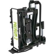 Portabicicletas EUFAB Premium 2 para 2 bicicletas 11521, apto para bicicletas eléctricas, premontado, antirrobo, para enganche de remolque, negro y plateado