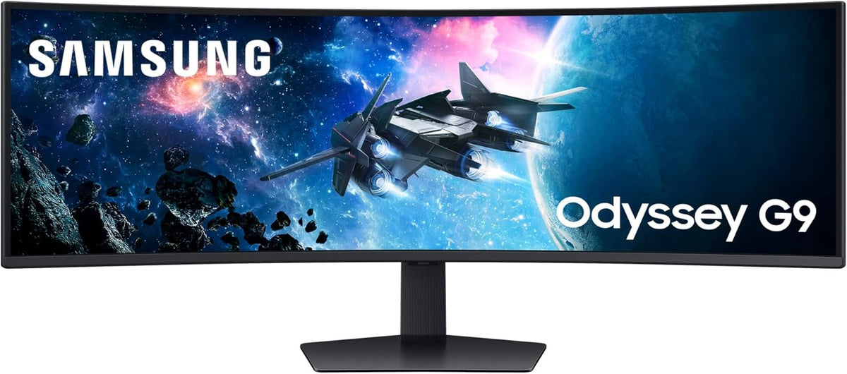 Monitor Samsung Odyssey G9 49'' 240Hz, 1ms, panel VA curvo 1000R, resolución DWQHD: 5120x1440, 2500:1, AMD FreeSync Premium Pro, Auto Source Switch+, HDR1000 y HDR10, soporte ajustable, DisplayPort
