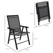 Juego de 4 sillas plegables para patio Outsunny con un diseño sencillo y elegante, cómodas para la terraza, el jardín, el patio y para viajar.