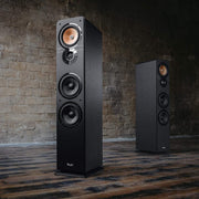 Altavoces estéreo Teufel Ultima 40: par de altavoces de columna HiFi de gama alta, tweeter con corrector de fase, sistema de 3 vías, bass-reflex de doble tubo, música, sonido de cine, juegos - negro