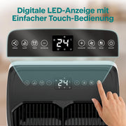 Aire acondicionado portátil SereneLife de 12.000 BTU con función de calefacción – Aire acondicionado compacto para habitaciones de hasta 32 m² | Refrigeración, calefacción, deshumidificador y ventilador | 48 dB | Gris
