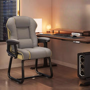 Silla ejecutiva ergonómica de cuero con respaldo alto color amarillo