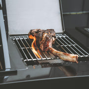 Cocina exterior GORILLER® BLACKBACK L3, parrilla de gas con refrigerador doble, fregadero, superficie de trabajo adicional y espacio de almacenamiento, acero inoxidable, negro