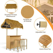 Juego de patio estilo hawaiano de altura para barra