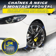 MICHELIN FAST GRIP Cadenas de nieve de montaje frontal n.º 90 - Vehículos no encadenables - Compatibles con sistemas ABS ESP - Tensión automática - Montaje en 2 minutos - Adherencia óptima en nieve y hielo