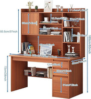 Escritorio para computadora portátil con estante, escritorio grande para oficina en casa, estación de trabajo con gabinete, mesa de estudio moderna con estante de almacenamiento (Tamaño: 120x45x165cm, Color: Blanco)