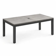 Mesa de jardín de aluminio con tablero de cerámica gris 200x100cm