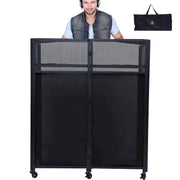 Set de cabina de DJ portátil con paneles de iluminación integrados, estuche de transporte resistente y dimensiones compactas de 40x20 pulgadas